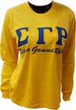 Buffalo Dallas Sigma Gamma Rho Embroidered T-Shirt [Long Sleeve - Gold]