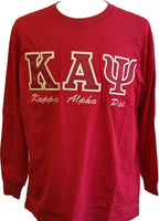 Buffalo Dallas Kappa Alpha Psi Embroidered T-Shirt [Long Sleeve - Crimson Red]