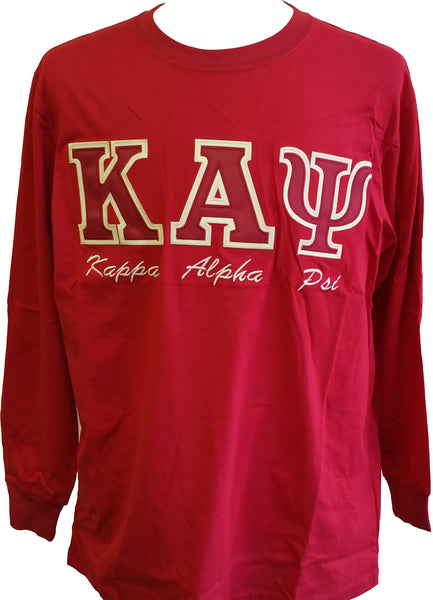 Buffalo Dallas Kappa Alpha Psi Embroidered T-Shirt [Long Sleeve - Crimson Red]
