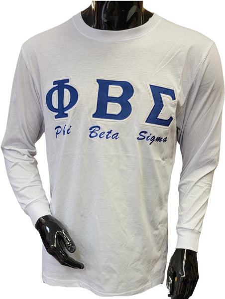 Buffalo Dallas Phi Beta Sigma Embroidered T-Shirt [Long Sleeve - White]