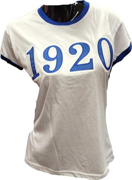 Buffalo Dallas Zeta Phi Beta 1920 Ringer T-Shirt [Short Sleeve - White]