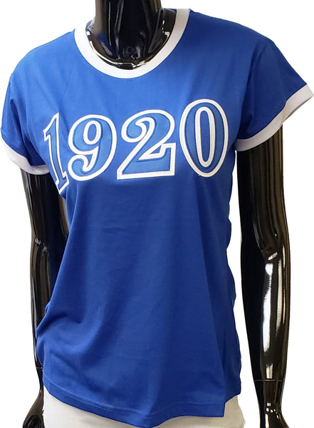 Buffalo Dallas Zeta Phi Beta 1920 Ringer T-Shirt [Short Sleeve - Blue]