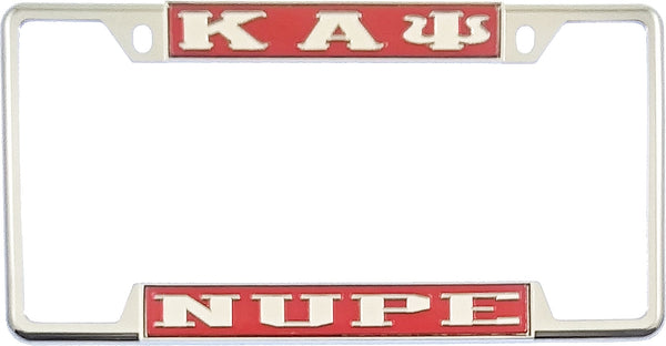 Kappa Alpha Psi Nupe License Plate Frame [Decal Visible Frame - Red/Silver]