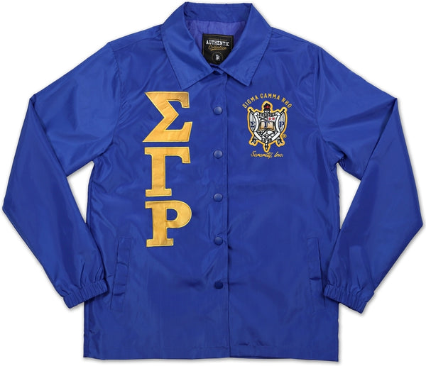 Big Boy Sigma Gamma Rho Divine 9 Waterproof Ladies Coach/Line Jacket [Royal Blue]