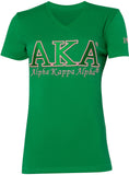 Alpha Kappa Alpha Luxury Embroidered Womens Tee [Green]