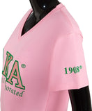 Alpha Kappa Alpha Luxury Embroidered Womens Tee [Green]