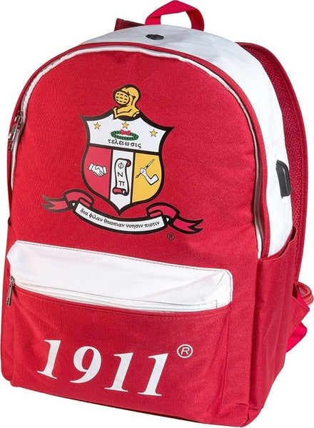 Kappa Alpha Psi USB Port Backpack [Red]