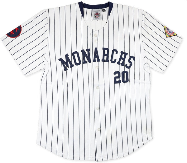Big Boy Kansas City Monarchs NLBM Ladies Baseball Jersey [White/Navy Blue]