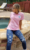 Buffalo Dallas Jack And Jill Of America Womens Polo Shirt [Short Sleeve - Pink]