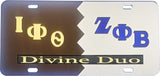 Iota Phi Theta + Zeta Phi Beta Split Divine Duo License Plate [Brown/Silver]