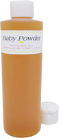 Baby Powder Scented Body Oil Fragrance [Gold - 8 oz. - HDPE Plastic - Flip Cap]
