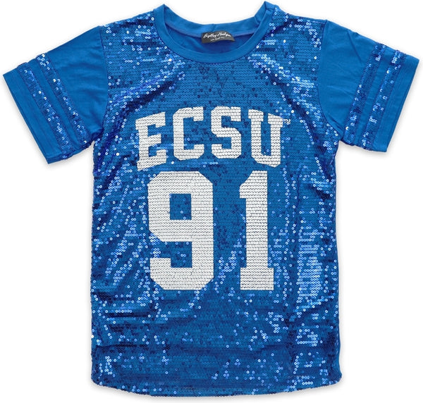 Big Boy Elizabeth City State Vikings S2 Ladies Sequins Tee [Royal Blue]