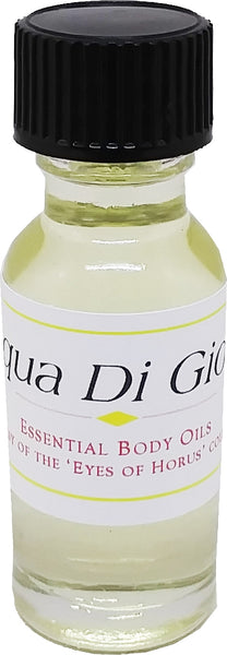 Acqua Di Gio - Type for Men Cologne Body Oil Fragrance [Light Gold - 1/2 oz. - Clear Glass - Regular Cap]