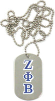 Zeta Phi Beta Double Sided Dog Tag [Silver]