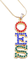 Order Of The Eastern Star Austrian Crystal Pendant Necklace [Gold]