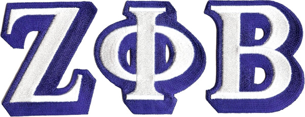 Zeta Phi Beta 3D Letters Iron-On Patch Set [White]