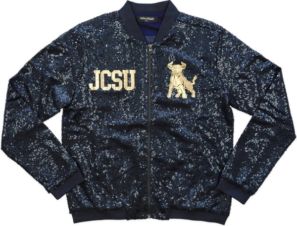 Big Boy Johnson C. Smith Golden Bulls Ladies Sequins Jacket [Navy Blue]