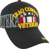 Iraq Combat Veteran Ribbon Text Shadow Mens Cap [Baseball Cap - Black]