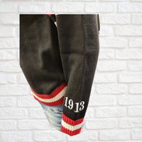 Buffalo Dallas Delta Sigma Theta Chenille V-Neck Varsity Sweater [Black]