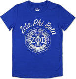 Big Boy Zeta Phi Beta Centennial Divine 9 S2 Foil Print Ladies Tee [Royal Blue]