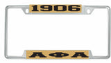 Alpha Phi Alpha 1906 Big Letter License Plate Frame [Decal Visible Frame - Gold/Black]