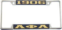 Alpha Phi Alpha 1906 Big Letter License Plate Frame [Decal Visible Frame - Black/Gold]