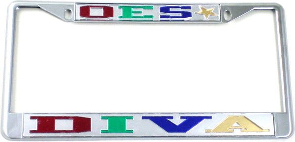 Eastern Star Diva License Plate Frame [Silver Standard Frame - Silver]