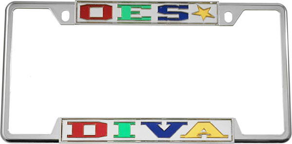 Eastern Star Diva License Plate Frame [Decal Visible Frame - Silver]