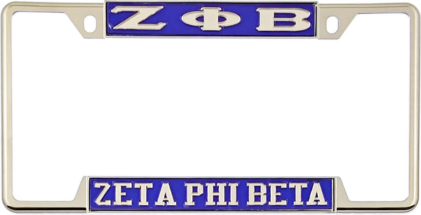 Zeta Phi Beta Classic License Plate Frame [Decal Visible Frame - Blue/Silver]