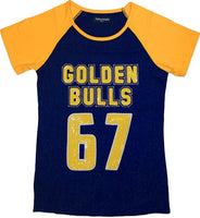 Big Boy Johnson C. Smith Golden Bulls Ladies Sequins Patch Tee [Navy Blue]