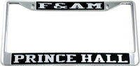 F&AM Prince Hall Mason License Plate Frame [Silver Standard Frame - Black/Silver]
