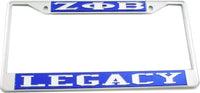 Zeta Phi Beta Legacy License Plate Frame [Silver Standard Frame - Blue/Silver]