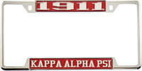 Kappa Alpha Psi 1911 License Plate Frame [Decal Visible Frame - Red/Silver]