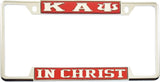 Kappa Alpha Psi In Christ License Plate Frame [Decal Visible Frame - Red/Silver]