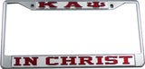 Kappa Alpha Psi In Christ License Plate Frame [Silver Standard Frame - Silver/Red]