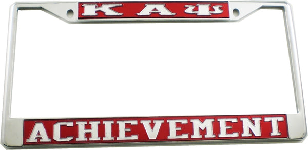 Kappa Alpha Psi Achievement License Plate Frame [Silver Standard Frame - Red/Silver]