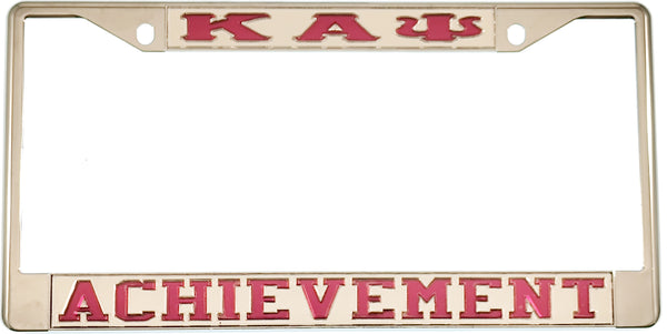 Kappa Alpha Psi Achievement License Plate Frame [Silver Standard Frame - Silver/Red]