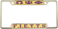 Omega Psi Phi F.I.E.T.T.S. License Plate Frame [Decal Visible Frame - Gold/Purple]