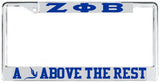 Zeta Phi Beta A Dove Above The Rest License Plate Frame [Silver Standard Frame - Silver/Blue]