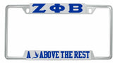 Zeta Phi Beta A Dove Above The Rest License Plate Frame [Decal Visible Frame - Silver/Blue]