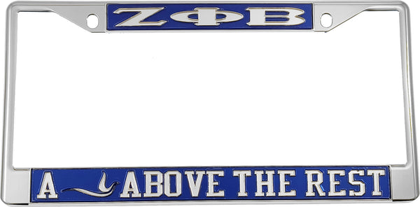 Zeta Phi Beta A Dove Above The Rest License Plate Frame [Silver Standard Frame - Blue/Silver]