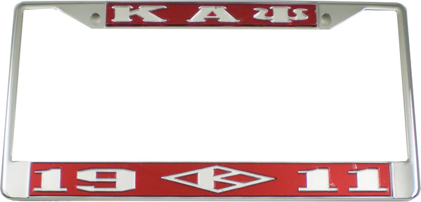 Kappa Alpha Psi 1911 K-Diamond License Plate Frame [Silver Standard Frame - Red/Silver]