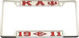 Kappa Alpha Psi 1911 K-Diamond License Plate Frame [Decal Visible Frame - Silver/Red]
