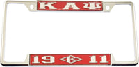 Kappa Alpha Psi 1911 K-Diamond License Plate Frame [Decal Visible Frame - Red/Silver]