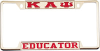 Kappa Alpha Psi Educator License Plate Frame [Decal Visible Frame - Silver/Red]