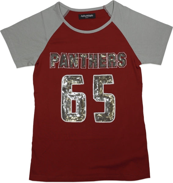 Big Boy Virginia Union Panthers Ladies Sequins Patch Tee [Maroon]