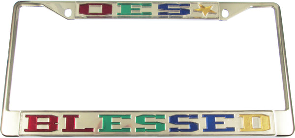 Eastern Star Blessed License Plate Frame [Silver Standard Frame - Silver]