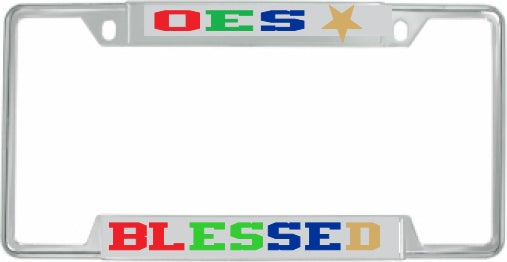 Eastern Star Blessed License Plate Frame [Decal Visible Frame - Silver]