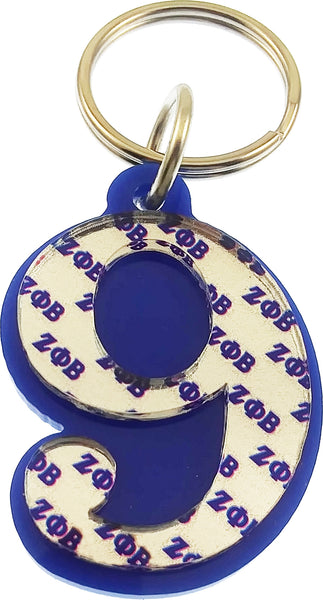 Zeta Phi Beta Line #9 Key Chain [Blue]
