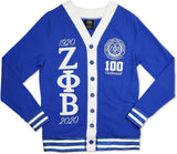 Big Boy Zeta Phi Beta Centennial Divine 9 S10 Light Weight Ladies Cardigan [Royal Blue]
